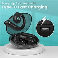 Portronics Harmonics Twins S14 Over Ear OWS Smart Wireless Earbuds with Mic,Secure & Flexible Earhook,15Hrs Playtime