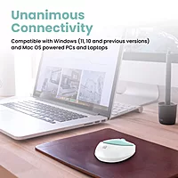 Portronics Toad 27: Blue Wireless Mouse with Silent Clicks, ergonomic design, 2.4GHz connectivity, long battery life, perfect for quiet environments, compatible with multiple devices.