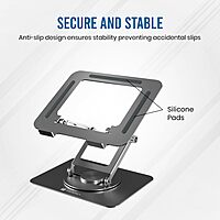 Portronics My Buddy K11 Pro Laptop Stand – Metal Build | Extendable & Rotatable | Silver