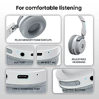 Portronics Muffs M2 Bluetooth Headphones – Enjoy 40 hours of playtime with superior sound quality, comfortable design, and seamless connectivity for an immersive audio experience on the go.