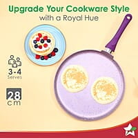 Wonderchef Royal Velvet Non-stick 28cm Dosa Tawa 3 mm thick 1.8 litres Virgin Aluminium