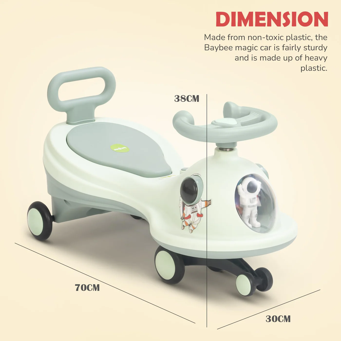 Baybee Astro Baby Swing Car for Kids-Light Blue Baybee Astro Baby Swing Car for Kids-Light Blue