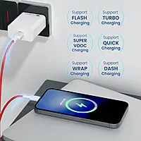 Portronics Adapto 30V 30W USB-A Fast Charging Wall Charger with 6A Cable