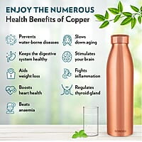 Borosil PRO Copper Water Bottle, 100% Copper, Leak-proof, For Everyday Use, 950 ml