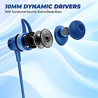 Lapcare Wooband 102 LBN‑111 Wireless Neckband Earphones | Bluetooth 5.3, 10 mm Driver, 20 h Playback, USB‑C Fast Charge, IPX5 Water-Resistant, Magnetized Buds & Low Latency Mic