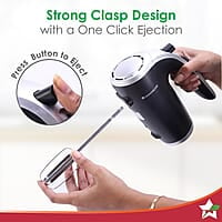 Wonderchef Onyx 5 Speed Electric Hand Mixer 300W SS Whisk Beaters & Dough Hooks