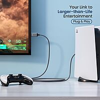 Portronics Vision C – Type-C to HDMI 4K Cable, 1.8M, offers 4K video output. Ideal for laptops, tablets, and smartphones.