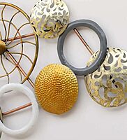 DAD Modern Metal Circle Wall Art Sculpture for Living Room, Bedroom, Office