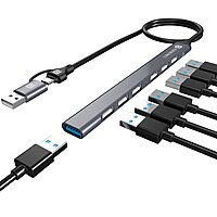 Portronics Mport 7 Hub is a versatile 7-in-2 USB & Type-C adapter, offering multiple ports for seamless connectivity. Perfect for laptops and devices needing extra USB and HDMI connections.