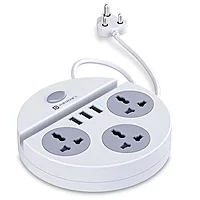 Portronics Power Plate 5 1500W Power Converter with 3 AC Sockets & 3 USB Ports White