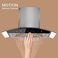 AGARO Grand Kitchen Chimney 90 cm 1200 m3/hr Auto-Clean Curved Glass Kitchen Hood