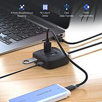 Portronics Mport 4A – 4-Port USB 3.0 Hub, 5Gbps Speed, compact design, plug and play, compatible with various devices, ideal for expanding USB connectivity, perfect for home and office use.