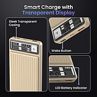 POR 2814 Luxcell Stride 10 Power Bank – 10000mAh | 22.5W PD Input & Output | Mach USB | Mocha