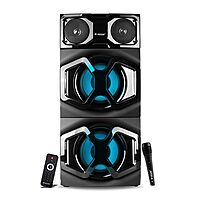 lapcare Experience thunderous 120 W stereo sound with Lapcare BEAST LTS‑300: Bluetooth 5.0, AUX/USB/FM, RGB lights, wireless mic & remote—built for parties!