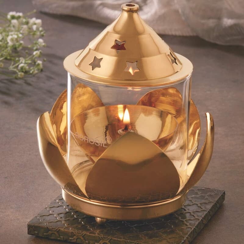 Borosil Subh Brass Diya, Medium