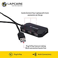 Lapcare LHB-018+ offers 4 USB 2.0 ports for easy connectivity—ideal for expanding laptops and PCs with reliable performance.