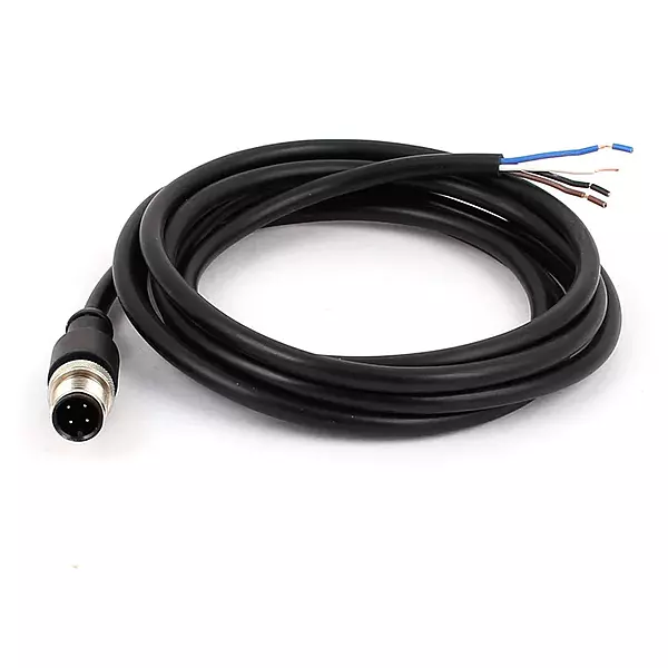 M12 Male Straight 4 Pin Aviation A-Coded Connector Electrical Cable 2 M