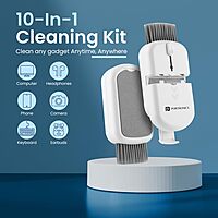 Portronics Clean P 10-in-1 Screen Cleaner – White, Dust & Smudge Remover