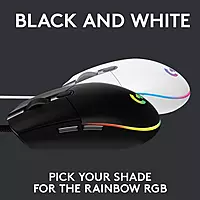 LOGITECH USB WIRED GAMING MOUSE WITH 8K DPI TRACKING AND CUSTOMIZABLE RGB LIGHTING G102-Black