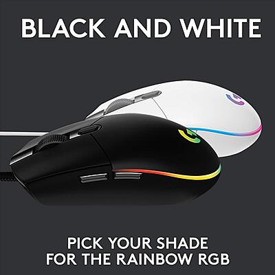 LOGITECH USB WIRED GAMING MOUSE WITH 8K DPI TRACKING AND CUSTOMIZABLE RGB LIGHTING G102-Black