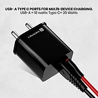 Portronics 1023 Adapto 20B Charger – 20W QC+PD Output | 5V/3A, 9V/2.22A, 12V/1.67A | Black