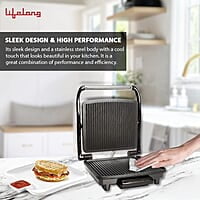 Lifelong LLTG01 Electric Tandoor Grill/Sandwich Maker 1500W with Non-Stick Plates, Variable Heat control for Toasting and Grilling