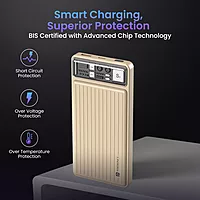 POR 2814 Luxcell Stride 10 Power Bank – 10000mAh | 22.5W PD Input & Output | Mach USB | Mocha