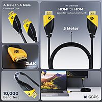 Lapcare HDMI 2.0 Cable – High-Speed 4K Video & Audio for TVs, PCs, Monitors & Gaming Consoles