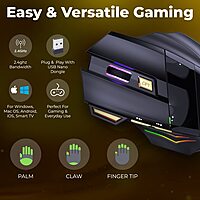 Coconut WM22 Gold Wireless Gaming Mouse (RGB, 3200 DPI, Ergonomic Design, Customizable Buttons, Long Battery Life, Ultra-Responsive, Perfect for Gamers Seeking Precision & Style, 1 Year Warranty)