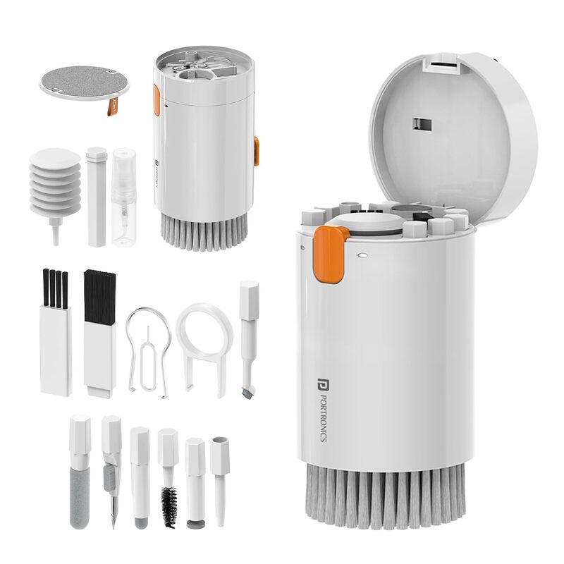 Portronics Clean G 20-In-1 Cleaning Kit for Laptop, Mobiles, and Tablets – White