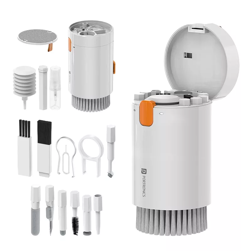 Portronics Clean G 20-In-1 Cleaning Kit for Laptop, Mobiles, and Tablets – White