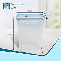 AGARO Airtight Container, Food Storage Container With Lid Tall Rectangular Plastic Body, Leak Proof, BPA Free, Capacity 1.5L Each, Pack of 3