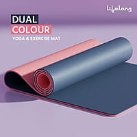 Lifelong Dual Color TPE Material Yoga Mat for Women & Men 6mm Anti-Slip Yoga Mat for Gym Workout Exercise Mat