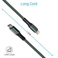 Portronics Konnect CL – 20W Type-C to 8-Pin Cable, Green. Fast charging and data transfer, durable design, compatible with various devices, perfect for on-the-go charging needs.