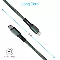 POR 1067 Konnect CL C-Lightning – 20W USB-C to Lightning Braided Cable 1.2M Green 06 Months