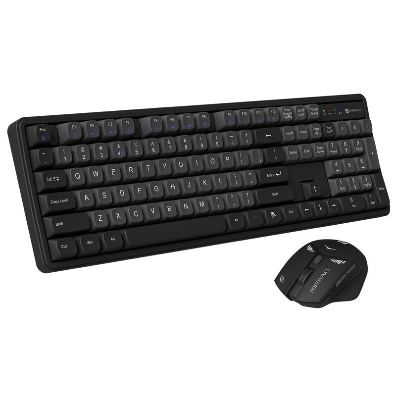 Portronics Key 9 Wireless Keyboard & Mouse Combo – Numeric Pad | Black | 1 Year Warranty