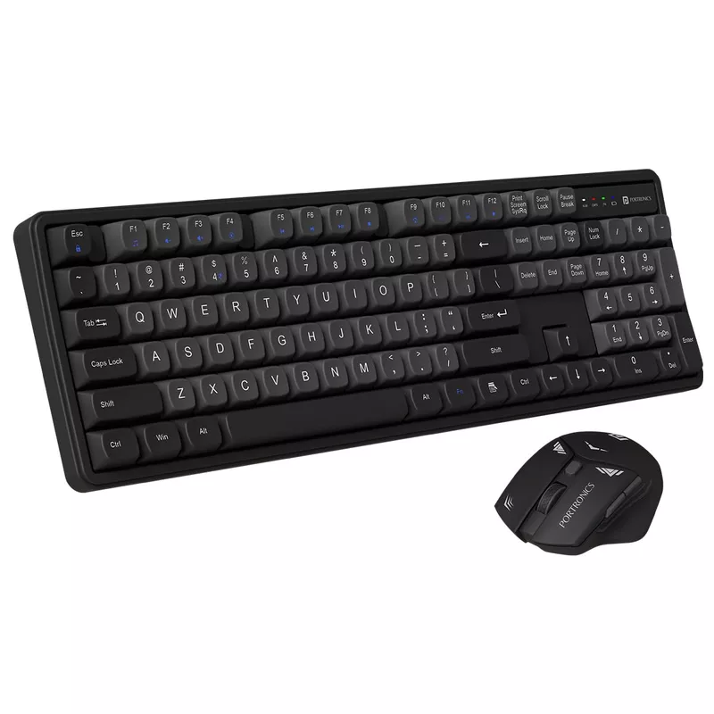 Portronics Key 9 Wireless Keyboard & Mouse Combo – Numeric Pad Piano Keys Black 1 Year Warranty