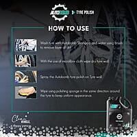 Autobomb Tyre Polish 5 L + Polishing Sponge(2) + Microfiber Cloth + 500 ML Empty Spray Bottle Autobomb Tyre Polish 5 L + Polishing Sponge(2) + Microfiber Cloth + 500 ML Empty Spray Bottle