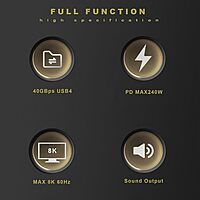 UPORT USB4 Type-C Cable 1.5M – 40Gbps, 240W, 8K, supports high-speed data transfer, power delivery, and stunning video output for seamless connectivity and performance across devices.