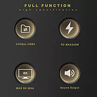 UPORT USB4 Type-C Cable 1.5M – 40Gbps, 240W, 8K, supports high-speed data transfer, power delivery, and stunning video output for seamless connectivity and performance across devices.