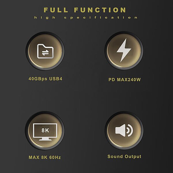 UPORT USB4 Type-C Cable 1.5M – 40Gbps, 240W, 8K, supports high-speed data transfer, power delivery, and stunning video output for seamless connectivity and performance across devices.