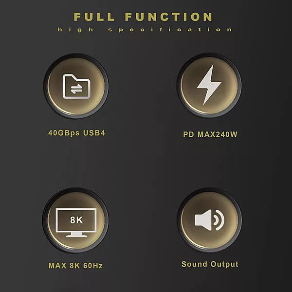 UPORT USB4 Type-C Cable 1.5M – 40Gbps, 240W, 8K, supports high-speed data transfer, power delivery, and stunning video output for seamless connectivity and performance across devices.