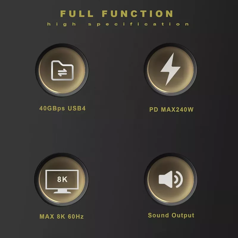 UPORT USB4 Type-C Cable 1.5M – 40Gbps, 240W, 8K, supports high-speed data transfer, power delivery, and stunning video output for seamless connectivity and performance across devices.