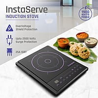 Crompton Instaserve 1900 W Induction Cooktop with Tactile Push Buttons