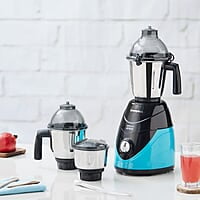 Crompton Ameo 750-Watt Mixer Grinder with MaxiGrind and Motor Vent-X Technology (3 Stainless Steel Jars, Black & Green)