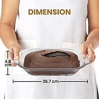 AGARO Elite Borosilicate Glass Baking Tray for Kitchen, 1600 ml Rectangle