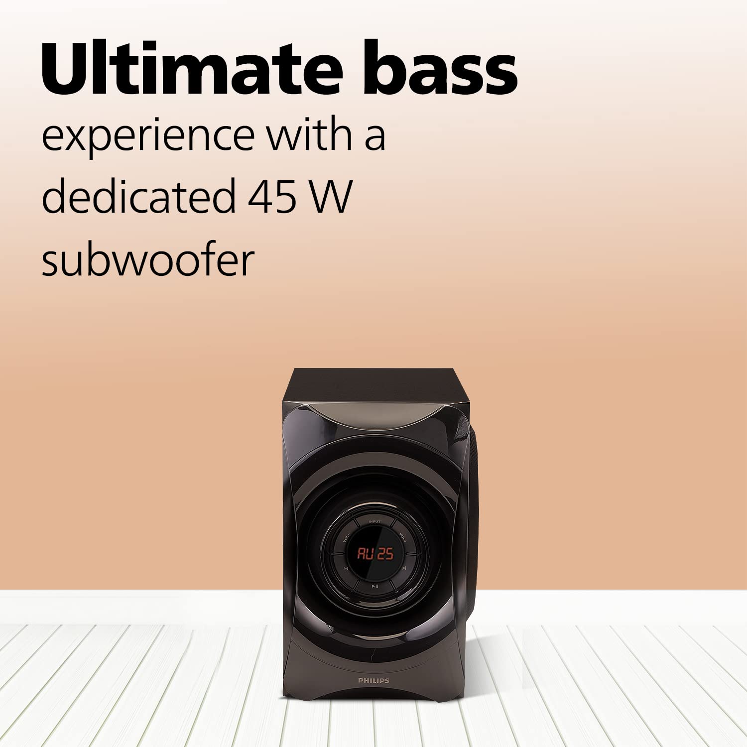 PHILIPS Audio SPA8000B/94 5.1 Channel Multimedia Speaker System with Bluetooth, 5x15W Satellite Speakers, LED Display, Robust Design & Matte Finish (Black) PHILIPS Audio SPA8000B/94 5.1 Channel Multimedia Speaker System with Bluetooth, 5x15W Satellite Speakers, LED Display, Robust Design & Matte Finish (Black)