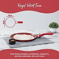 Wonderchef Royal Velvet 30 cm Non-Stick Dosa Tawa 3 mm Virgin Grade Aluminium
