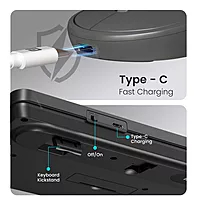 Portronics Key11 Grey Combo | Bluetooth 5.3, USB Connectivity, Type-C Charging | Sleek Design, Ergonomic Keys, Long Battery Life | Perfect for Home and Office Use | Reliable Performance.