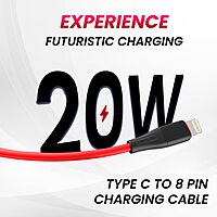 Portronics Silklink – 20W Type-C to Lightning Cable, 1M White. Fast charging and data transfer, durable design, compatible with iPhone and iPad. Perfect for everyday use and travel.